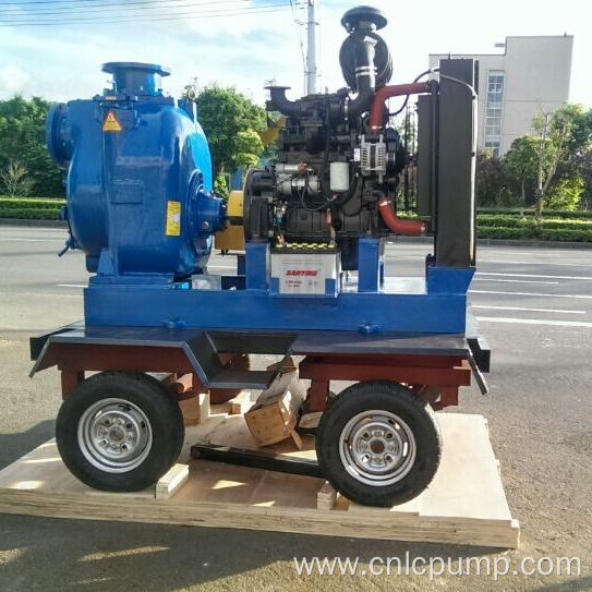 Self priming centrifugal pump with diesel engine