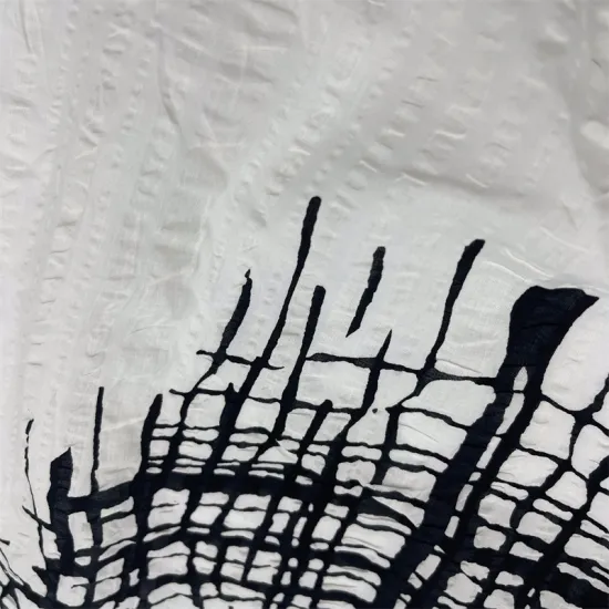 100% Cotton voile salt shrink printed fabric