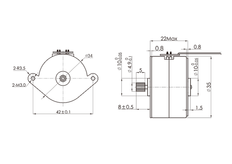 stepper motor hollow shaft