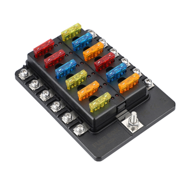 Factory Supply 12 Way Fuse Box 12V Fuse And Relay Box With Led Indicator Light High Temperature Resistance