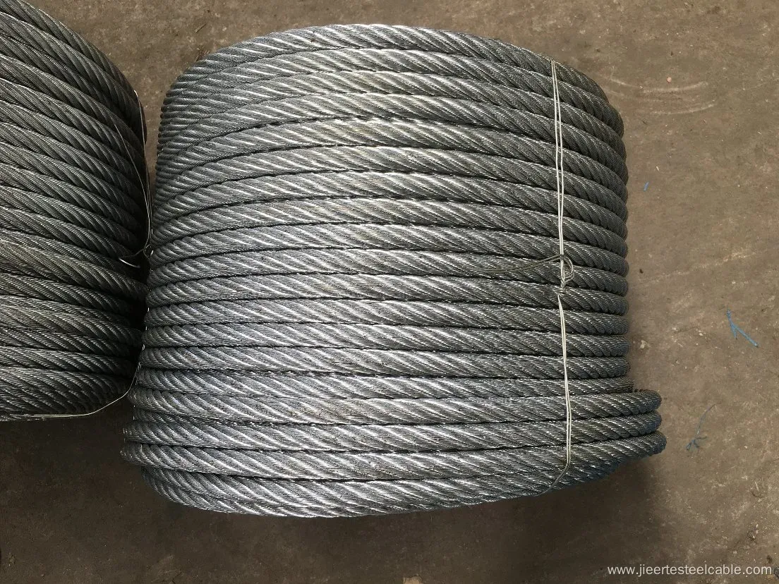 Electro Galvanized Steel Wire Rope 6X24 7FC