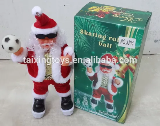 2014 Best Sell kids Christmas gift toys electric Skating spin to the ball Santa Claus