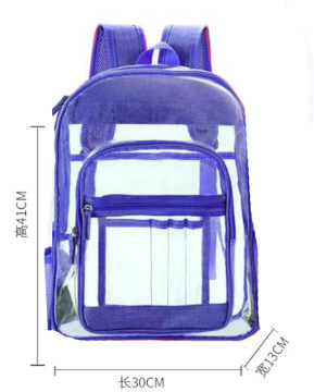 sport outdoor Backpacks School bag travel waterproof transparent clear pvc backpack for girls Kids Women Men student