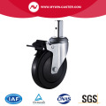 4 "Medical Wheel Casters Swivel met rem PU -wiel met PP kern kogellager bout stengel Caster