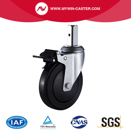 4 -дюймовые колесные кастеры поворачиваются с тормозным колесом PU с заклинателем штока для подшипника PP Core Ball Bolt Stem Caster