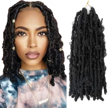 Butterfly Locs Crochet Braids Hair Short Distressed Faux Locs Crochet Hair Pre looped Natural  Pre Loop Faux Butterfly Locs