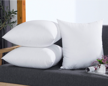 White Hypoallergenic Square Durable Foam Pillows for Bed and Couch Decor
