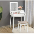 Bedroom Vanity Table Set with Flip Top Mirror