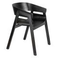 Designer sedia singola nera in legno massiccio