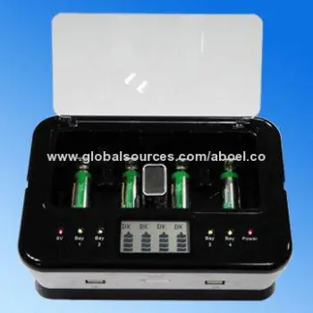 Dual-USB Battery Charger for Tablet PCs/Laptops, with LCD and 8-bit Microprocessor