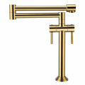 Hot and cold elongated 360 degree swivel faucet