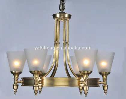 CE UL approved glass lampshade copper pendant lighting
