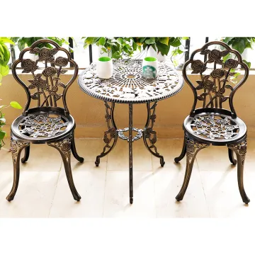 Antique Metal Bistro Set for Outdoor Patio and Garden
