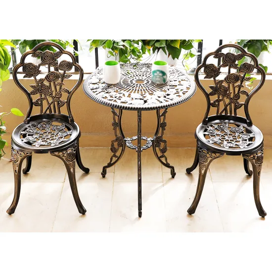 Antique Metal Bistro Set for Outdoor Patio and Garden