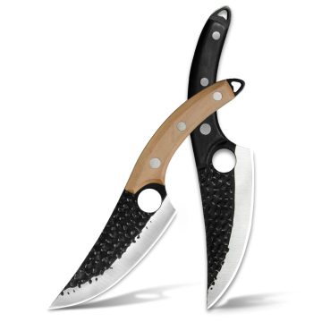 Couteau de pêche extérieur compact 6 pouces avec acier 4CR13mov et poignée en bois