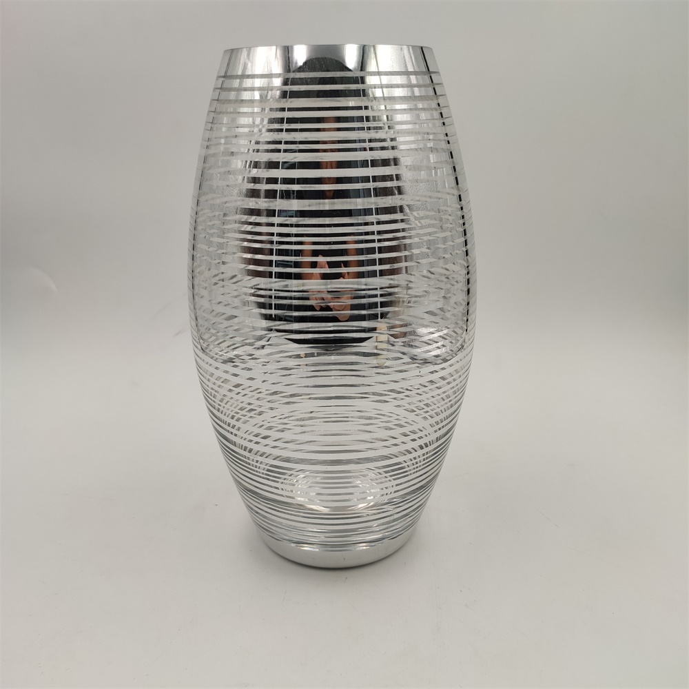 Br V 1019wholesale Clear And Silver Glass Vase