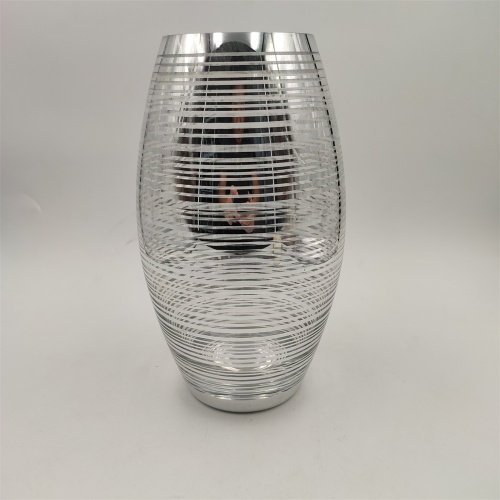 Vaso di vetro trasparente e argento all&#39;ingrosso