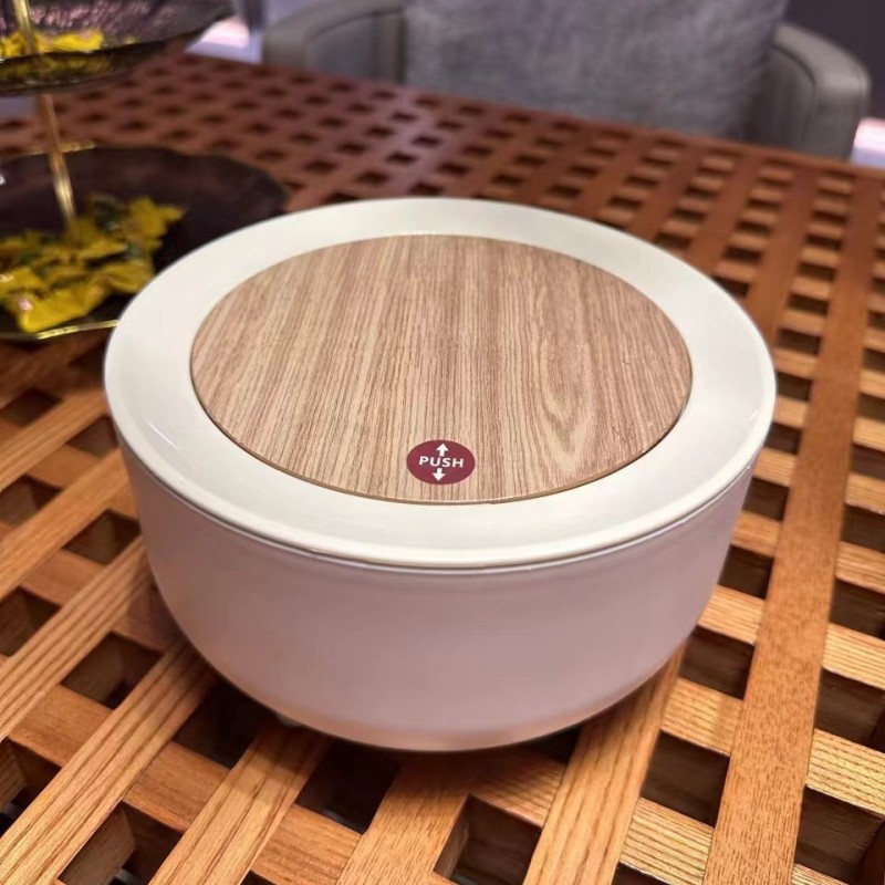 Small Covered Desktop Waste Bin for Kitchen and Living Room