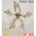 10 &quot;GLITTER BRANCO GLITTER METALIC Poinsettia Clipe de Natal