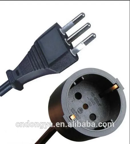 hot sale female power cord with Italy 3pin plug italy imq chile power cord