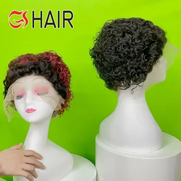 GS Hair Perruque: Virgin Human Hair Pixie Wigs with Lace Front