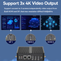 Fanless Mini PC J6412 N100 RS232 Paparan Triple