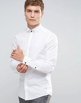 Latest Design Long Sleeve Wing Collar Mens Pre-Shrunk 97% Cotton 3% Elastane Lightweight Slim Fit Casual Shirts