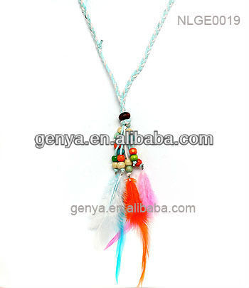 Colorful Exquisite jewelry feather necklace