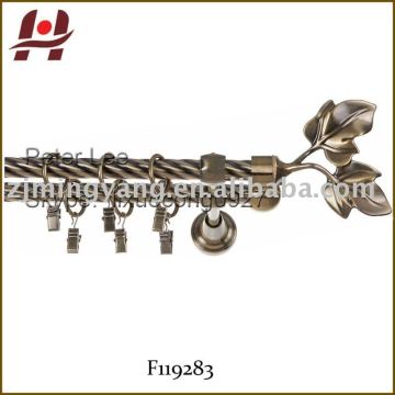 F119283 metal iron aluminium stainless steel brass telescopic aluminum adjustable double curtain pole