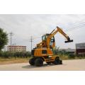 Marca Shanding Mini Excavadora de ruedas Excavadora SD90W