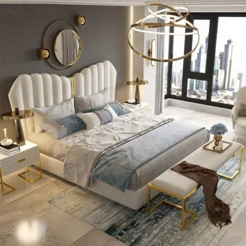 Luxury King Size Upholstered Bed Frame Furniture Set