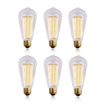 60W Filament Vintage Edison Bulb - Long Life Clear Glass E26/E27 Base