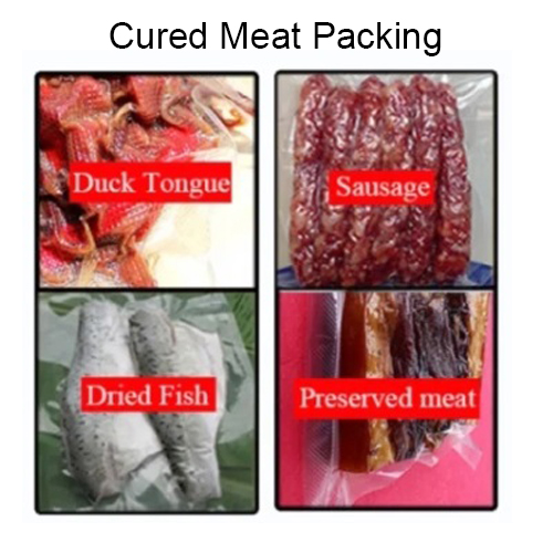 Cured meat vacuum bag packing