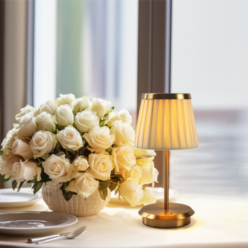 Rechargeable Table Lamp with Dimmable Light and DIY Fabric Shade