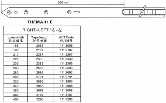 Rapier Loom Tapes for Thema 11 E
