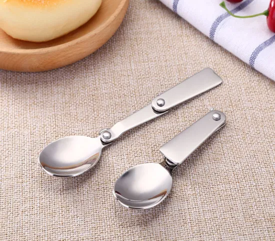 Stainless Steel Folding Small Spoon With Plastic Box