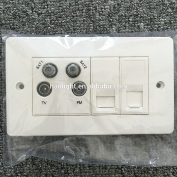 Euro Modules of wall Socket with TV Satellite USB port