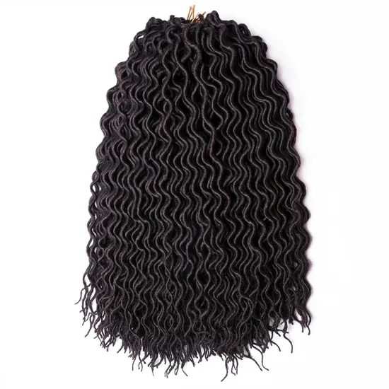 Heat Resistant Fiber Synthetic Crochet Goddess Curly Wavy Faux Locs Hair Extensions