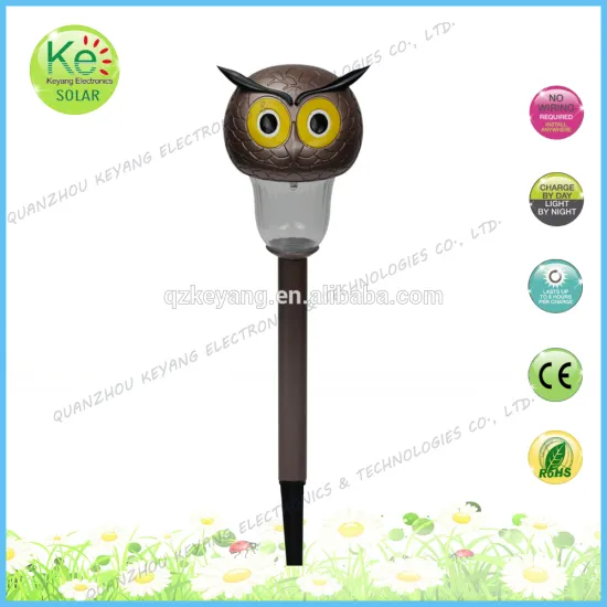 Plastic animal owl garden path way led solar light