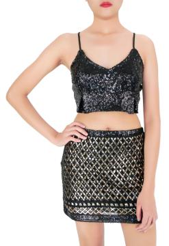 Mini Party Sequin Skirt Polyester