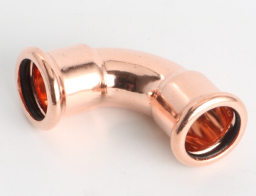 Copper M-profile press fitting 90 elbow