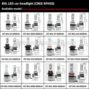 best quality high lumen competitive price EASTAR wholesale 6000lm auto headlight