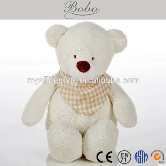 Fuzzy snow white teddy bear plush toy - 9.84"H