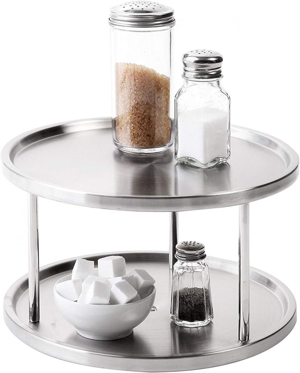 2-Tier 360-Degree Lazy Susan Turntable Organizer