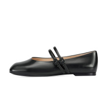 Leather Mary Jane Flat Sandals for Women