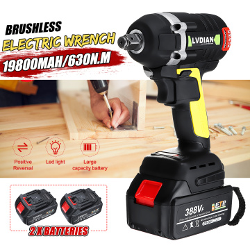 630N.m 388VF Brushless Electric Impact Wrench With 19800mAh Li Battery Impact Hand Drill Installation LED Light Power Tools