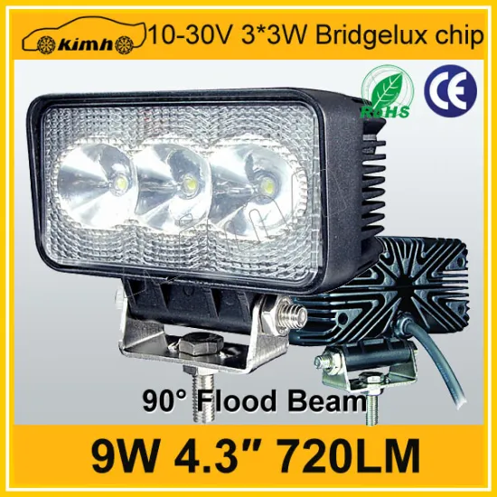 Guangzhou 4.3inch 9W 720LM led industrial machine work lights