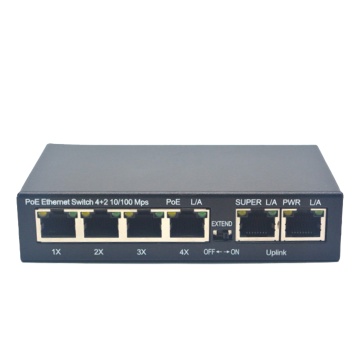 4-Port 100M PoE RJ45 & 2 Uplink Ports POE Switch with TPS23861 Chip