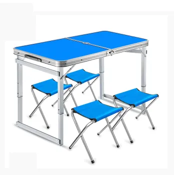 High-Quality Foldable Outdoor Table, Chair, and Umbrella Set for Camping and Picnics