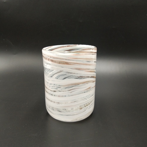 White color swirled glass candle holder glass canlde container with different size